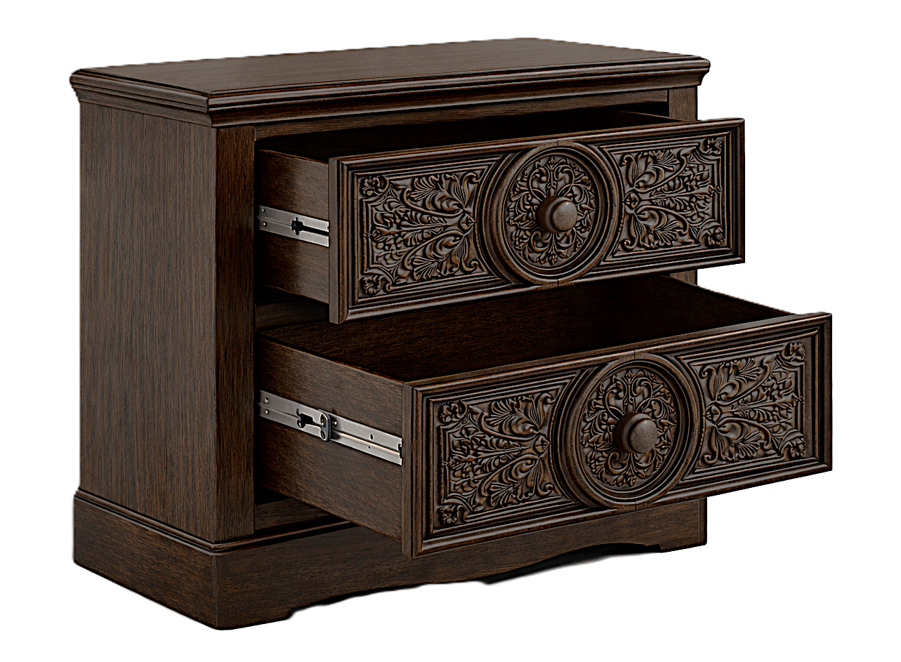 Grand Chateau™ Hand - Carved Solid Wood Platform Bed & Bedroom Collection – handcrafted solid wood furniture