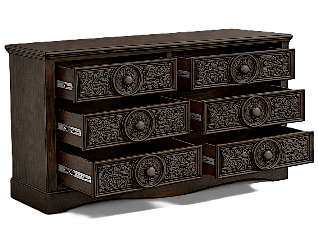 Grand Chateau™ Hand - Carved Solid Wood Platform Bed & Bedroom Collection – handcrafted solid wood furniture