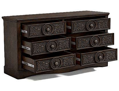 Grand Chateau™ Hand - Carved Solid Wood Platform Bed & Bedroom Collection – handcrafted solid wood furniture