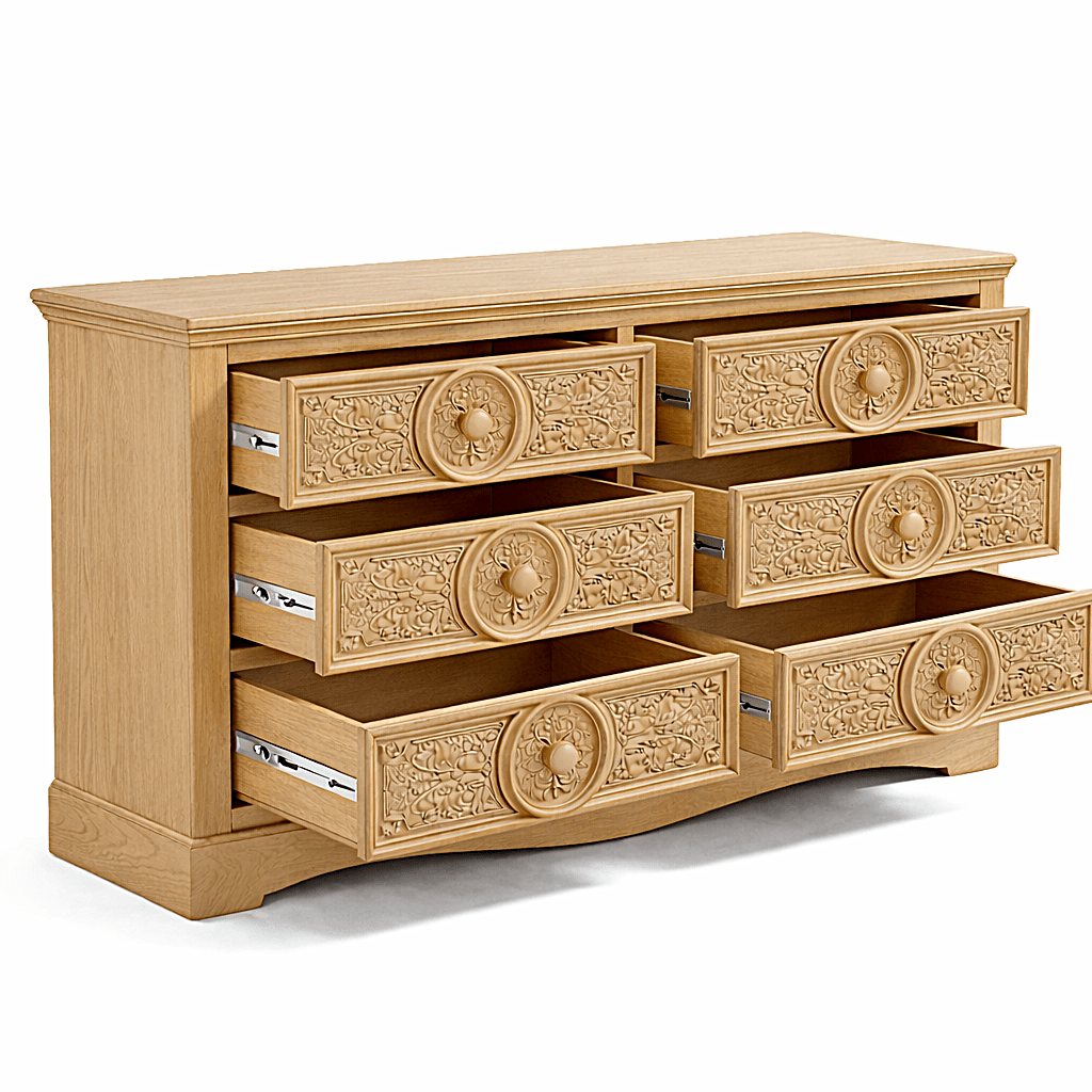 Grand Chateau™ Hand - Carved Solid Wood Platform Bed & Bedroom Collection – handcrafted solid wood furniture