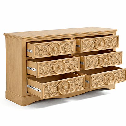 Grand Chateau™ Hand - Carved Solid Wood Platform Bed & Bedroom Collection – handcrafted solid wood furniture