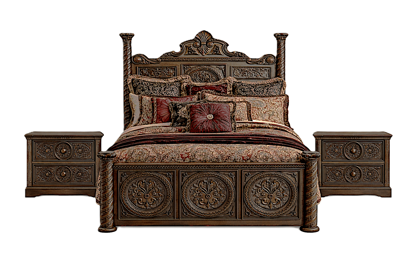 Grand Chateau™ Hand - Carved Solid Wood Platform Bed & Bedroom Collection – handcrafted solid wood furniture
