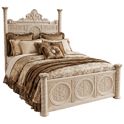 Grand Chateau™ Hand - Carved Solid Wood Platform Bed & Bedroom Collection – handcrafted solid wood furniture