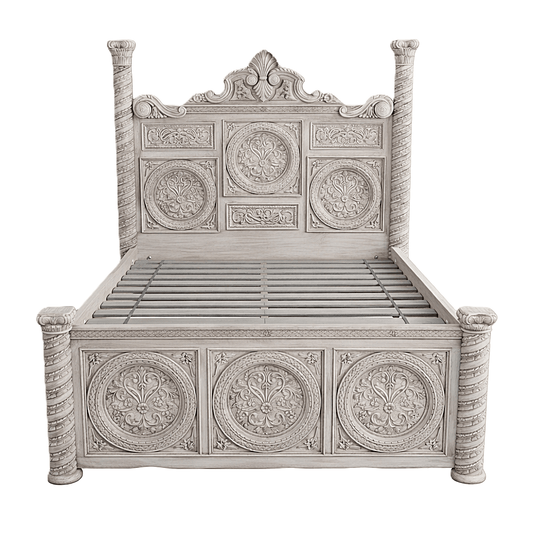 Grand Chateau™ Hand - Carved Solid Wood Platform Bed & Bedroom Collection – handcrafted solid wood furniture
