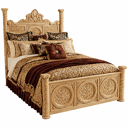 Grand Chateau™ Hand - Carved Solid Wood Platform Bed & Bedroom Collection – handcrafted solid wood furniture