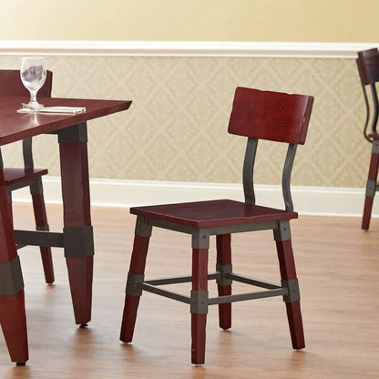 Haidar Industrial Solid Wood Live Edge Standard Height Table with 4 Chairs – handcrafted solid wood furniture