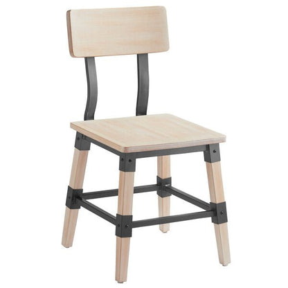 Haidar Industrial Solid Wood Live Edge Standard Height Table with 4 Chairs – handcrafted solid wood furniture