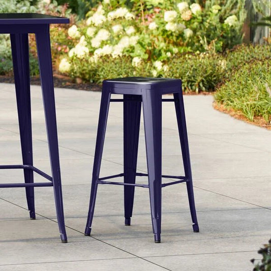 Haidar Stylish Modern Backless Outdoor Counter/Bar Stool by Hibashi Furniture – handcrafted solid wood furniture made in India