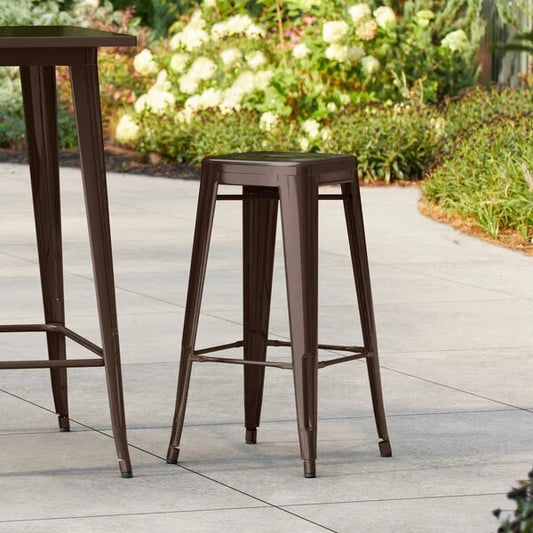 Haidar Stylish Modern Backless Outdoor Counter/Bar Stool by Hibashi Furniture – handcrafted solid wood furniture made in India