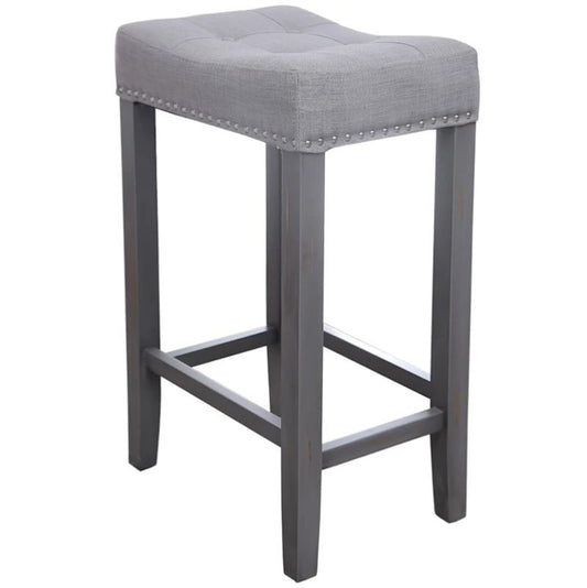 HAINA Backless Wooden Counter Stool with Upholstered Seat – handcrafted solid wood furniture