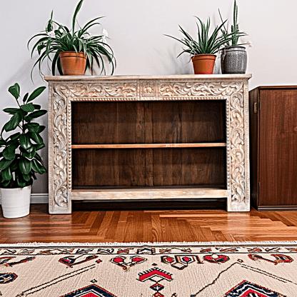 Hand Carved Hall Table by Hibashi Furniture – handcrafted solid wood furniture made in India