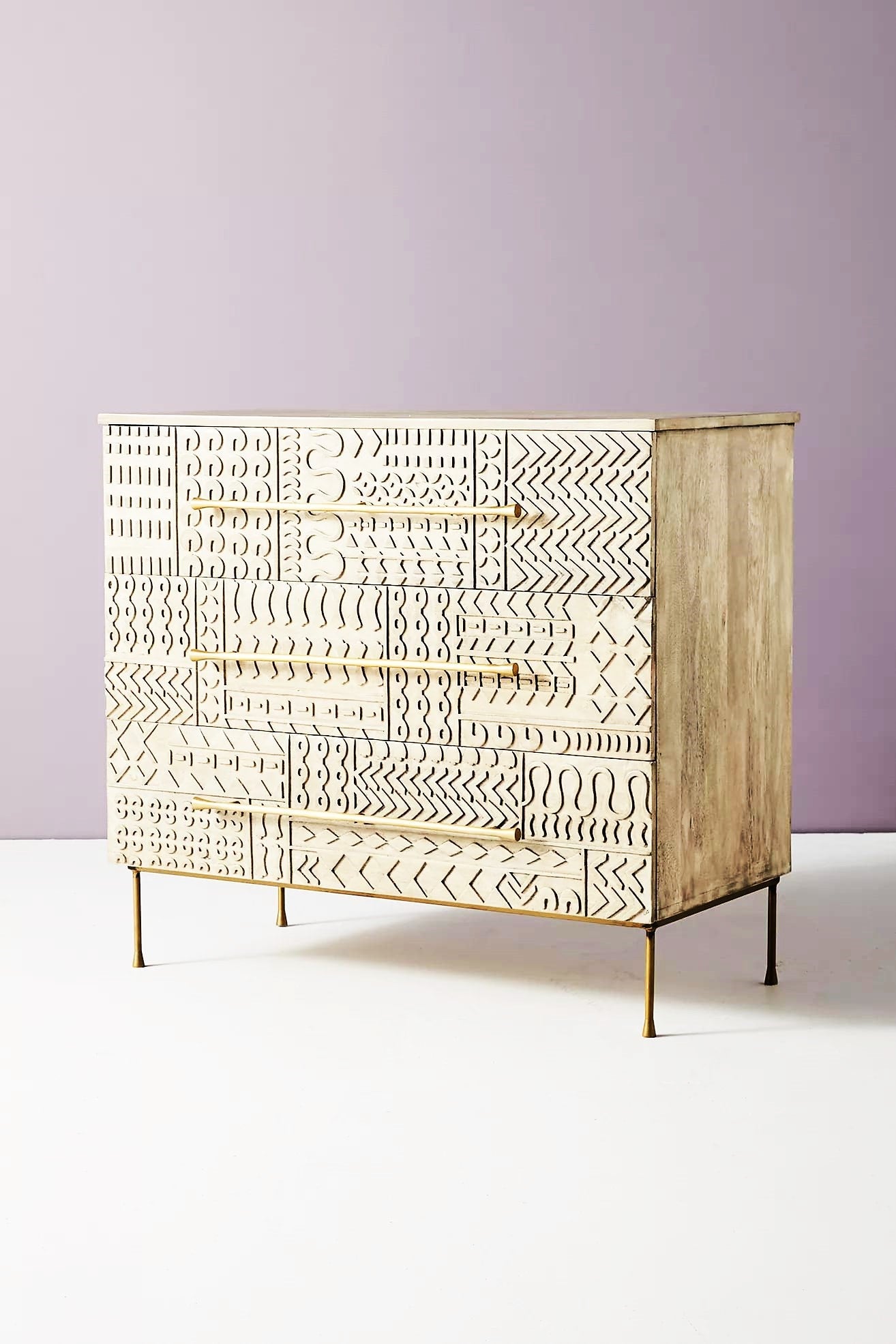 Hand Carved - Patchwork 3 Drawer Dresser – handcrafted solid wood furniture