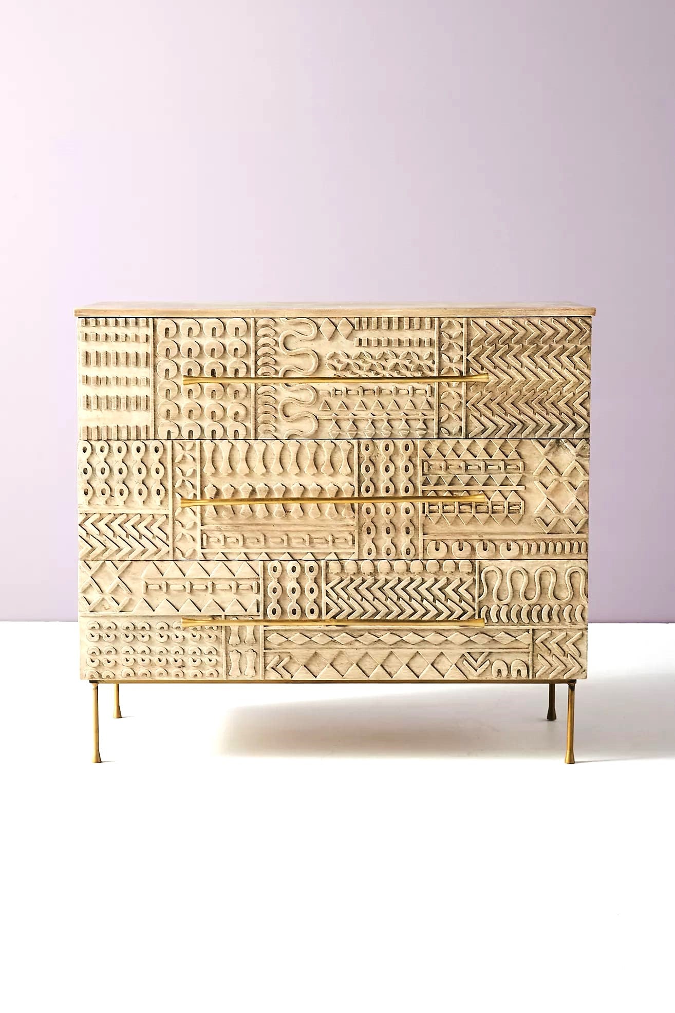 Hand Carved - Patchwork 3 Drawer Dresser – handcrafted solid wood furniture