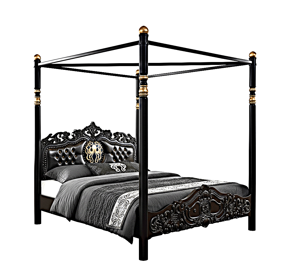 Huni Solid Mango Wood Hand Carved Bed – handcrafted solid wood furniture