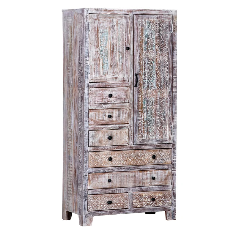 Rustic Solid Wooden Reclaimed Wardrobe Armoire