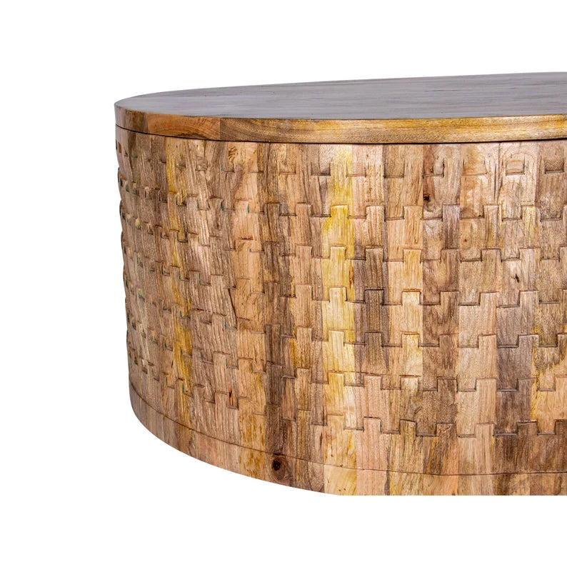 Nature's Grace Round Coffee Table With Storage