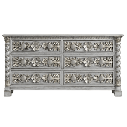 Imperial Crown™ Hand - Carved Solid Wood Dresser – handcrafted solid wood furniture