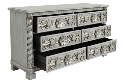 Imperial Crown™ Hand - Carved Solid Wood Dresser – handcrafted solid wood furniture