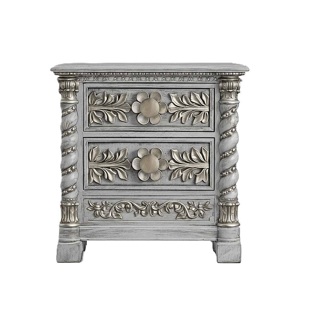 Imperial Crown™ Hand - Carved Solid Wood Nightstand – handcrafted solid wood furniture