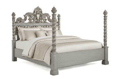 Imperial Crown™ Hand - Carved Solid Wood Platform Bed & Bedroom Collection – handcrafted solid wood furniture