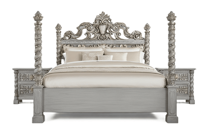 Imperial Crown™ Hand - Carved Solid Wood Platform Bed & Bedroom Collection – handcrafted solid wood furniture