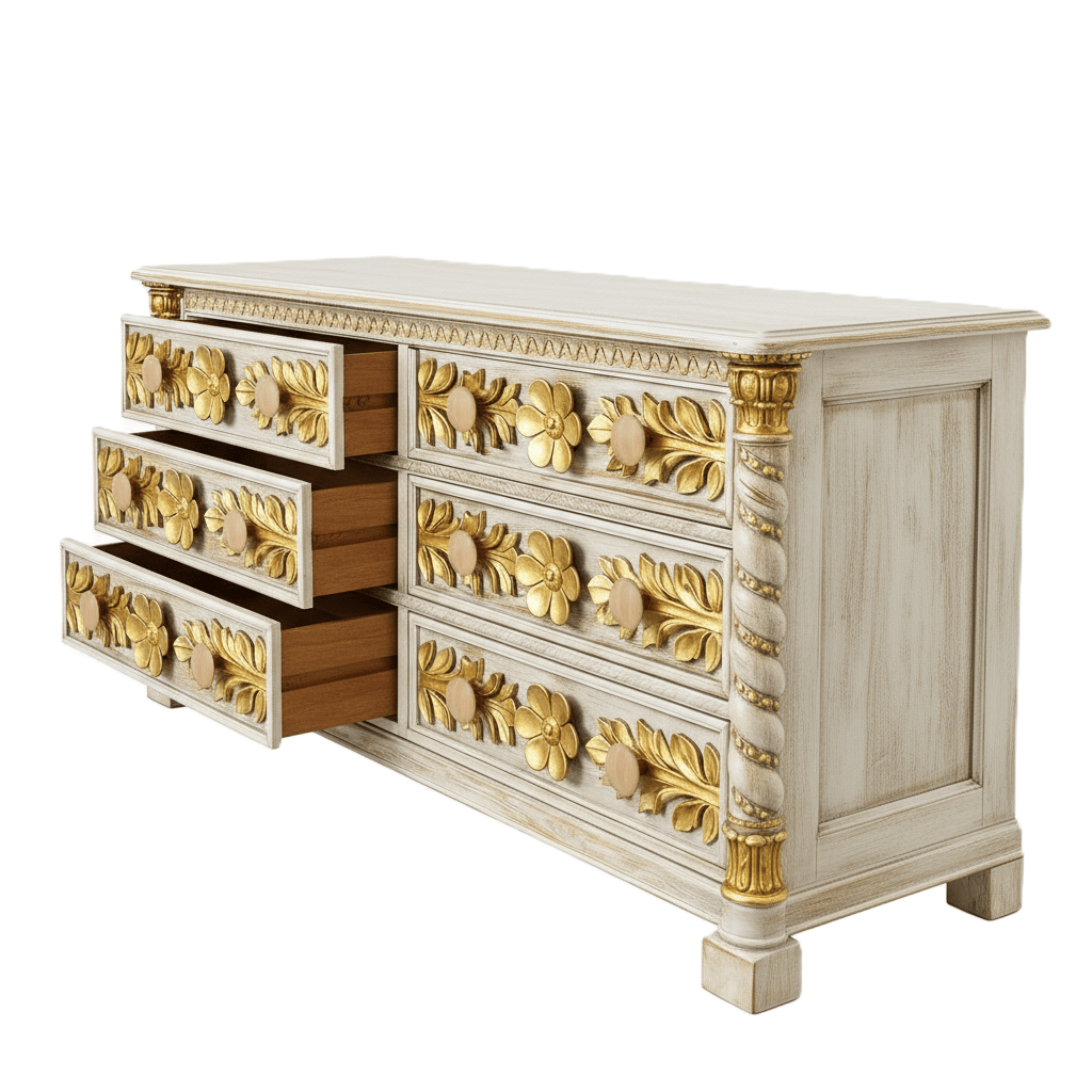 Imperial Crown™ Hand - Carved Solid Wood Platform Bed & Bedroom Collection – handcrafted solid wood furniture