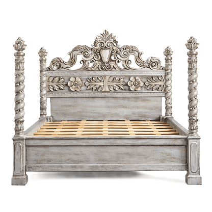 Imperial Crown™ Hand - Carved Solid Wood Platform Bed & Bedroom Collection – handcrafted solid wood furniture