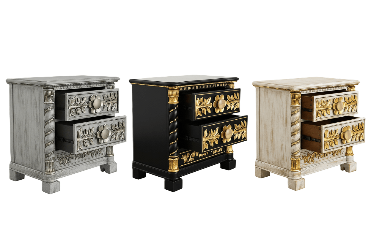 Imperial Crown™ Hand - Carved Solid Wood Platform Bed & Bedroom Collection – handcrafted solid wood furniture