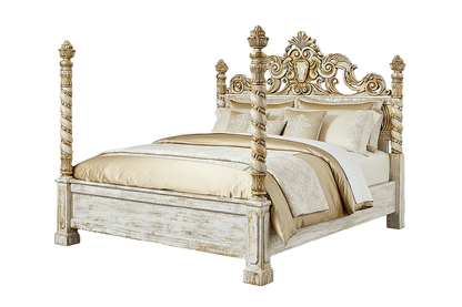 Imperial Crown™ Hand - Carved Solid Wood Platform Bed & Bedroom Collection – handcrafted solid wood furniture