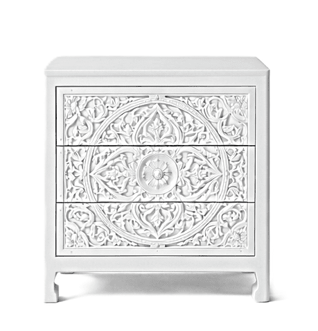 Indian Hand - Carved Wood Canopy Platform Platform Bed Frame – handcrafted solid wood furniture