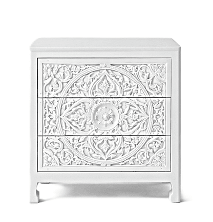 Indian Hand - Carved Wood Canopy Platform Platform Bed Frame – handcrafted solid wood furniture