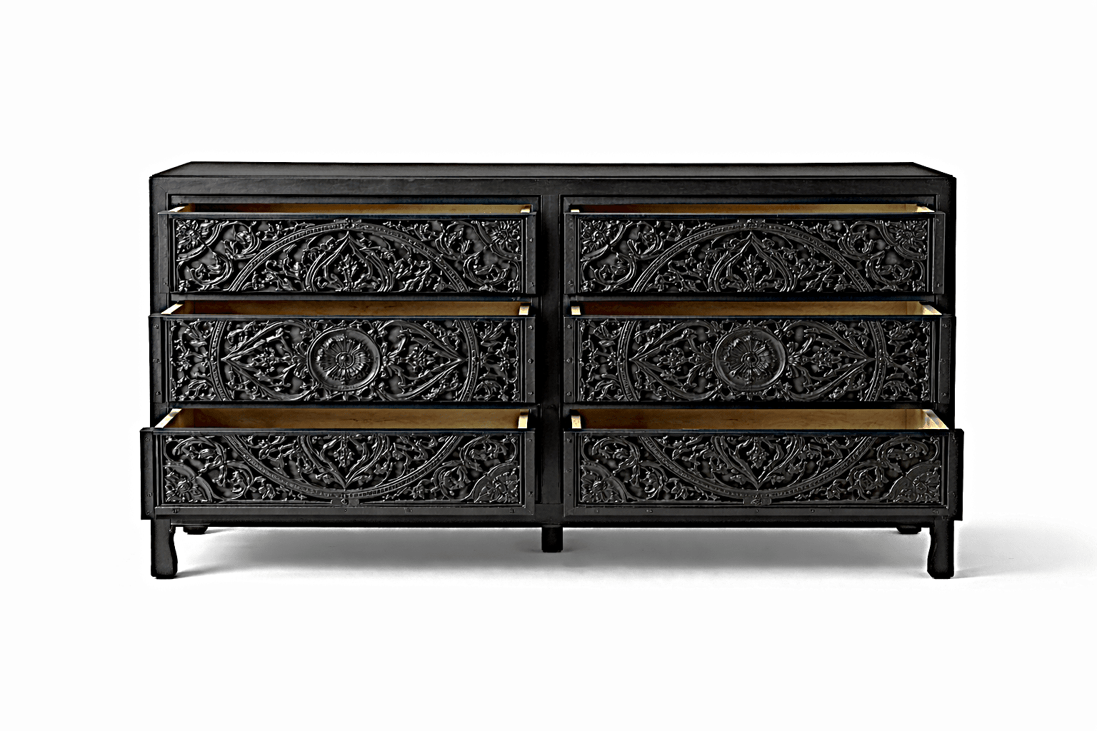 Indian Hand - Carved Wood Canopy Platform Platform Bed Frame – handcrafted solid wood furniture