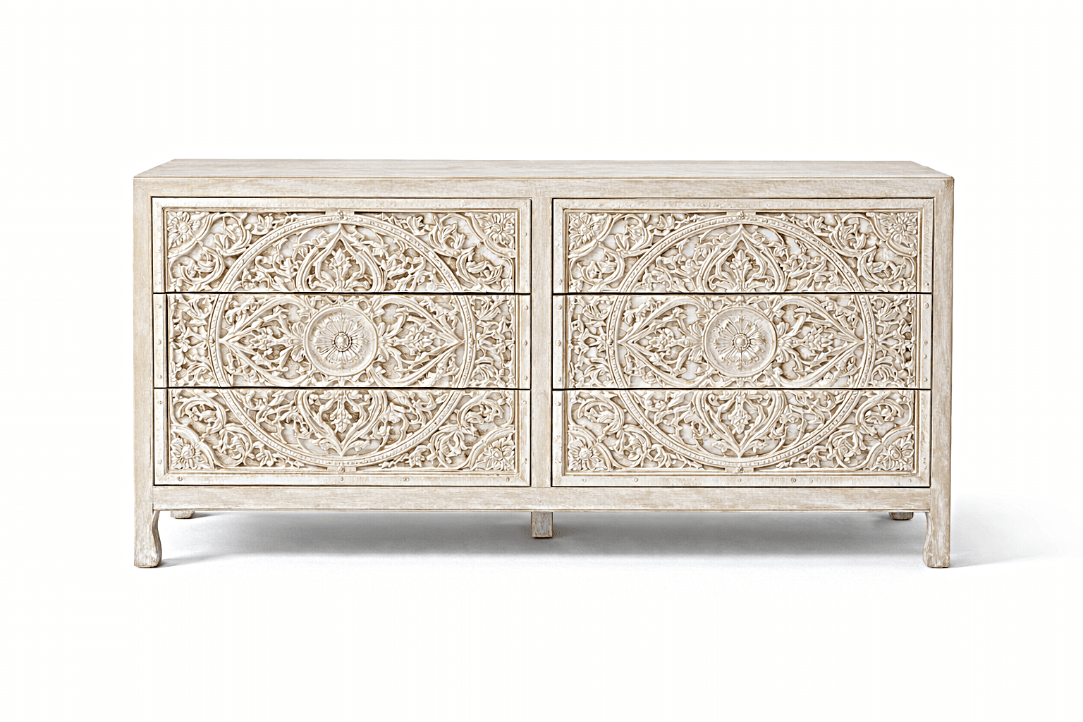 Indian Hand - Carved Wood Canopy Platform Platform Bed Frame – handcrafted solid wood furniture