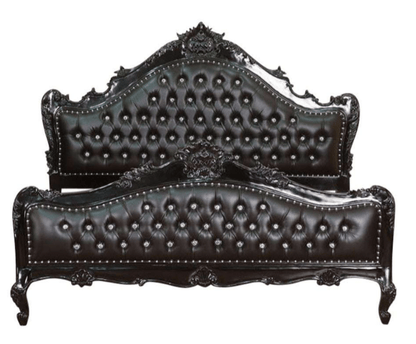 Jabs Hand carved Solid Wooden Upholstered Tufted Bed – handcrafted solid wood furniture