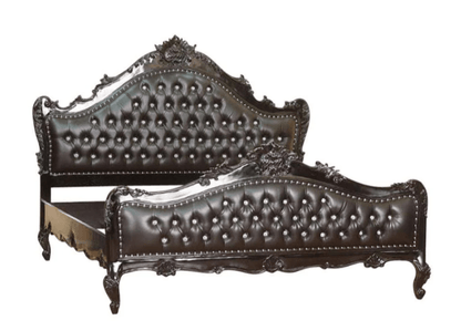 Jabs Hand carved Solid Wooden Upholstered Tufted Bed – handcrafted solid wood furniture