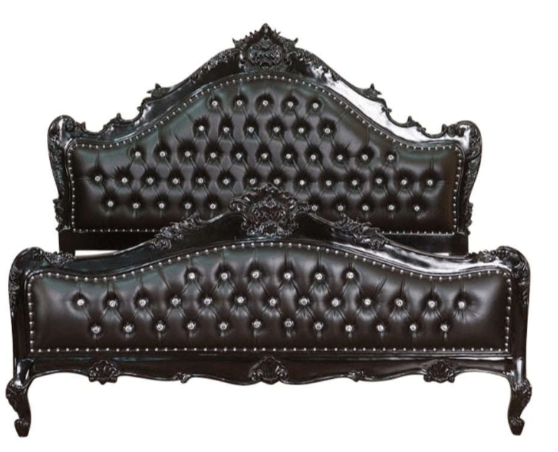 Jabs Hand carved Solid Wooden Upholstered Tufted Bed – handcrafted solid wood furniture