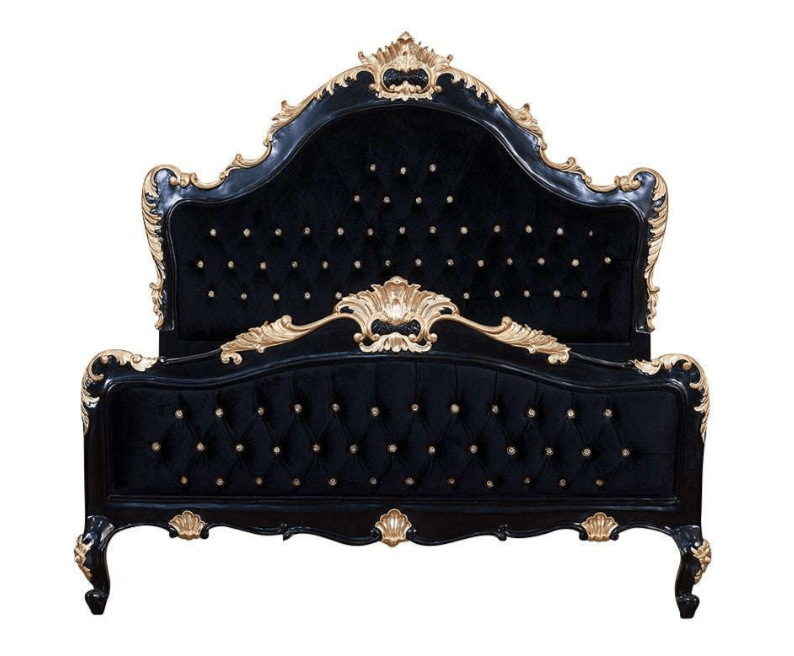 Jabs Hand carved Solid Wooden Upholstered Tufted Bed – handcrafted solid wood furniture