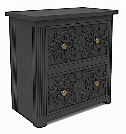 Kasbah Hand - Carved Solid Wooden Nightstand – handcrafted solid wood furniture