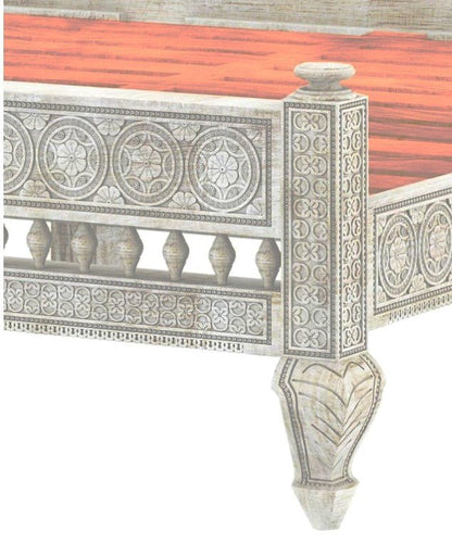 Khalifa Hand Carved Indian Solid Wood Platform Bed – handcrafted solid wood furniture