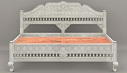 Khalifa Hand Carved Indian Solid Wood Platform Bed – handcrafted solid wood furniture