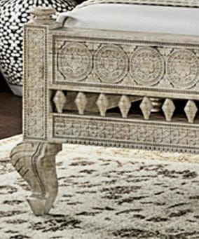 Khalifa Hand Carved Indian Solid Wood Platform Bed – handcrafted solid wood furniture