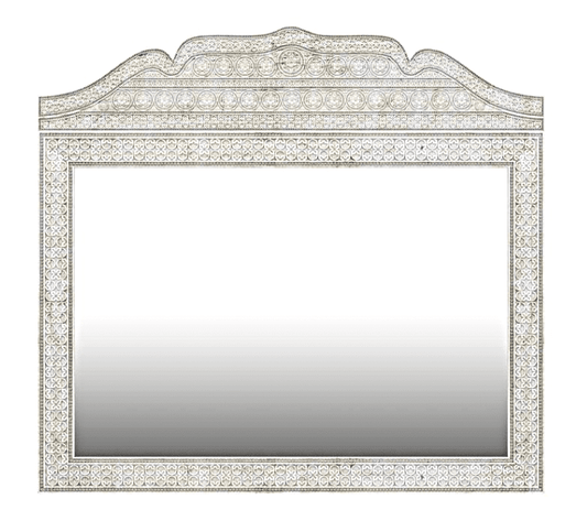 KHALIFA Solid Mango Wood Hand Carved Moroccan Style Mirror Frame – handcrafted solid wood furniture