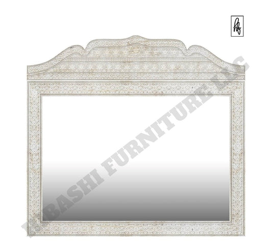 KHALIFA Solid Mango Wood Hand Carved Moroccan Style Mirror Frame – handcrafted solid wood furniture