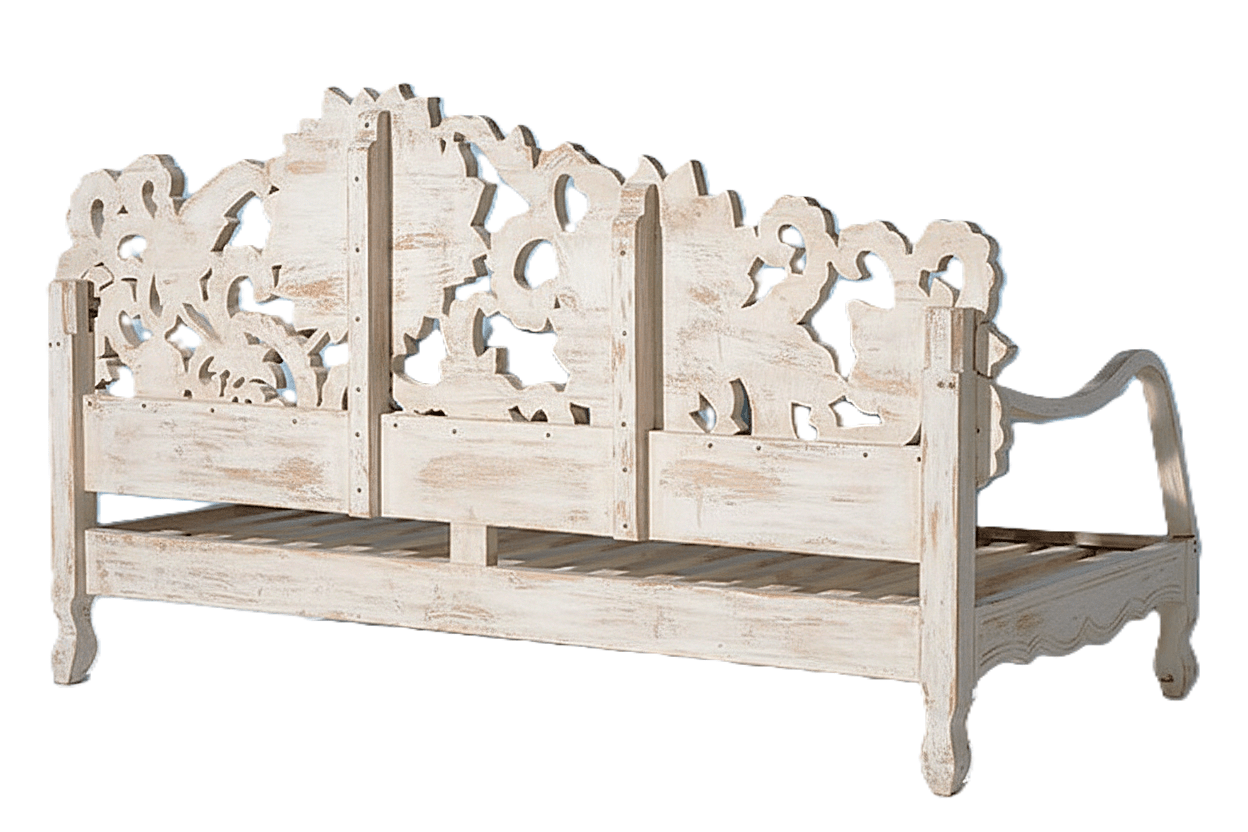 Lotus™ Hand - Carved Solid Wood Indoor / Outdoor Bench, Daybed & Furniture Collection – handcrafted solid wood furniture