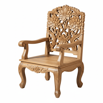 Lotus™ Hand - Carved Solid Wood Indoor / Outdoor Bench, Daybed & Furniture Collection – handcrafted solid wood furniture