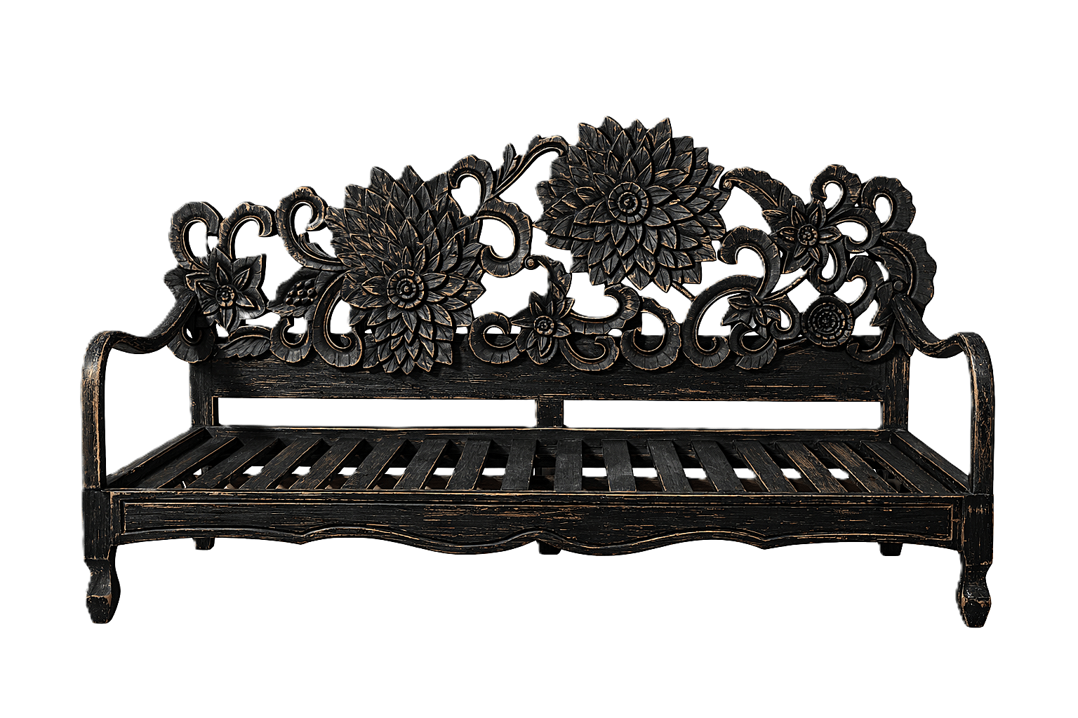 Lotus™ Hand - Carved Solid Wood Indoor / Outdoor Bench, Daybed & Furniture Collection – handcrafted solid wood furniture