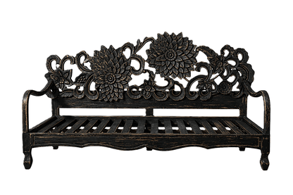 Lotus™ Hand - Carved Solid Wood Indoor / Outdoor Bench, Daybed & Furniture Collection – handcrafted solid wood furniture