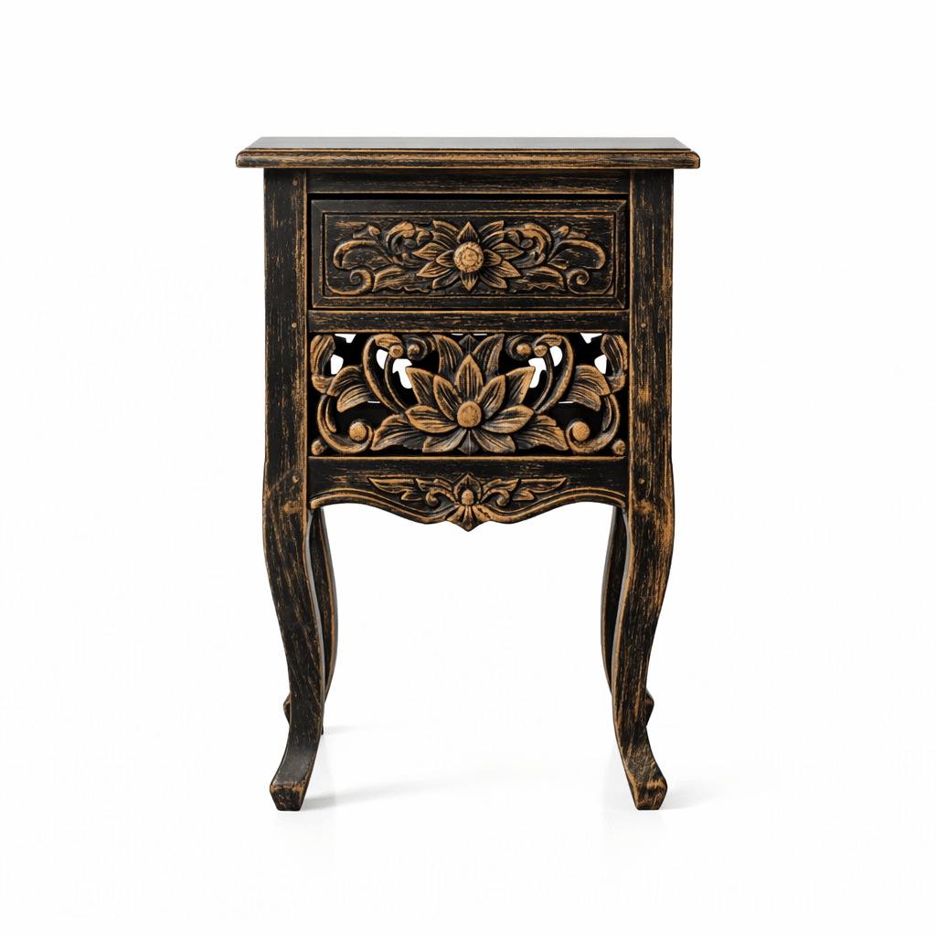 Lotus™ Hand - Carved Solid Wood Indoor / Outdoor Bench, Daybed & Furniture Collection – handcrafted solid wood furniture