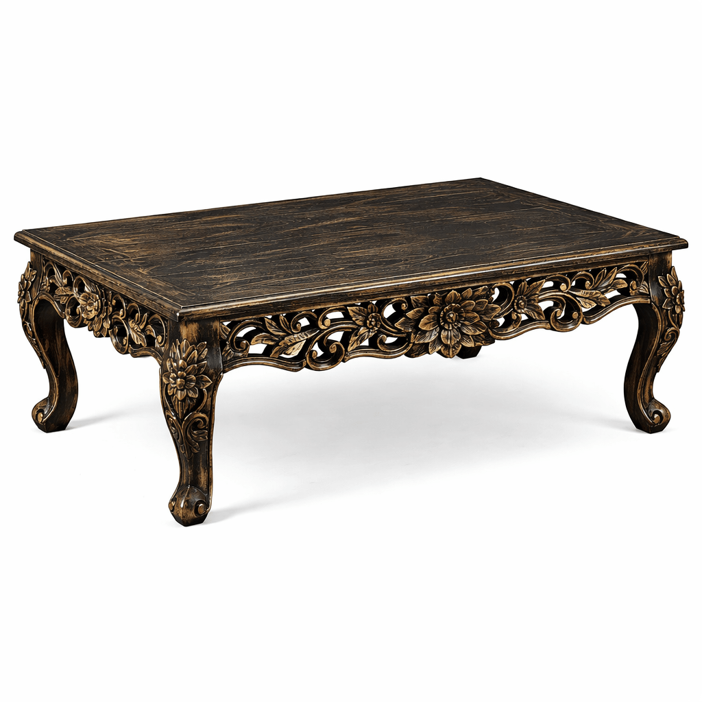 Lotus™ Hand - Carved Solid Wood Indoor / Outdoor Bench, Daybed & Furniture Collection – handcrafted solid wood furniture
