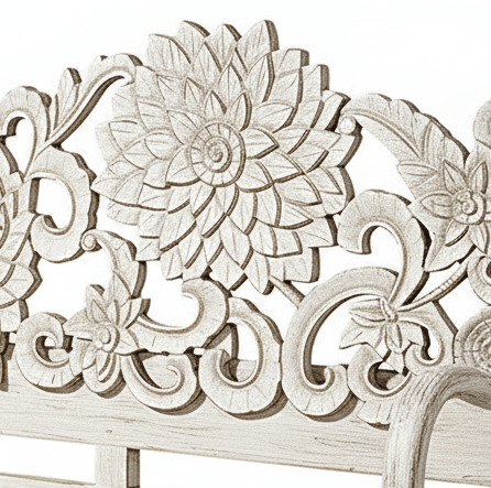 Lotus™ Hand - Carved Solid Wood Indoor / Outdoor Bench, Daybed & Furniture Collection – handcrafted solid wood furniture